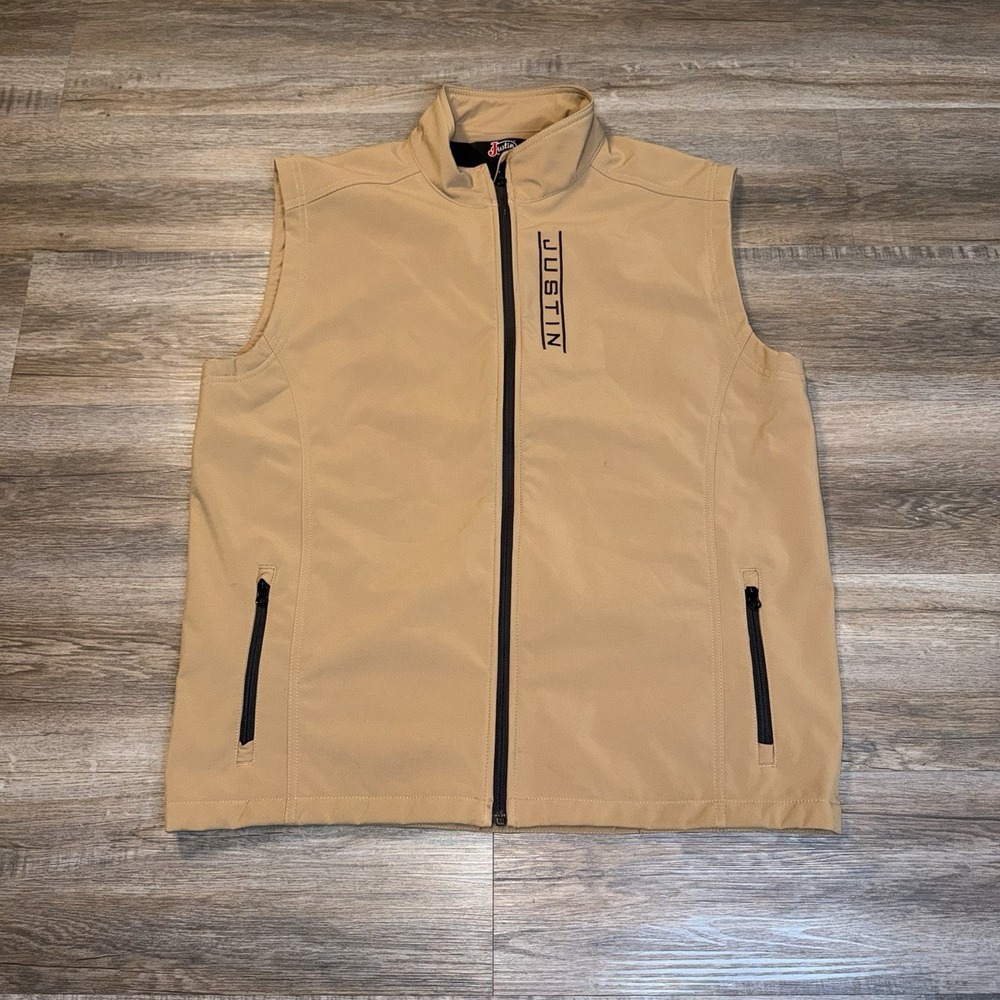 Justin Laminated Vest Mens Extra Large Khaki Style #1APP105